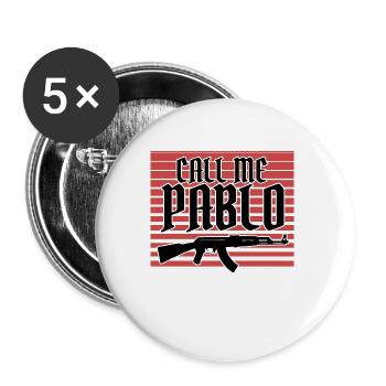 Escobar "Call me Pablo" - Buttons klein 25 mm (5er Pack) - Weiß - Vorne