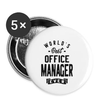 Office Manager - Buttons small 1''/25 mm (5-pack) - white - Front
