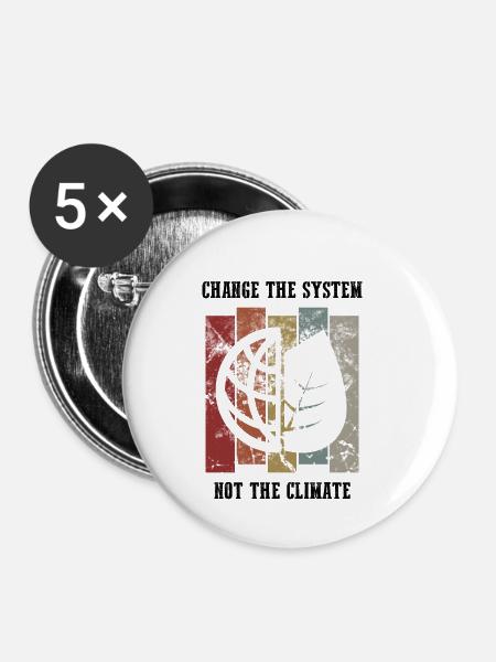 Schüler Demo gegen Klimawandel - Buttons klein 25 mm (5er Pack) - Weiß