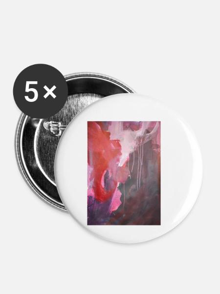Original Kunstdruck "Phenix" - Buttons klein 25 mm (5er Pack) - Weiß