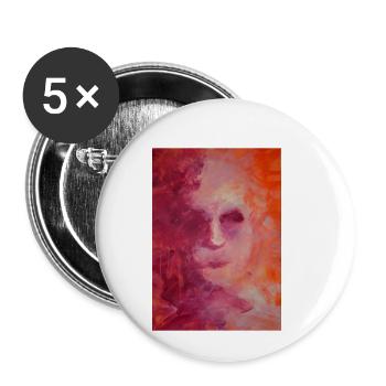 Reproduction d'art originale "Arlequin" - Lot de 5 petits badges (25 mm) - blanc - Devant