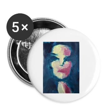 Gravure d'art originale "Marina" - Lot de 5 petits badges (25 mm) - blanc - Devant