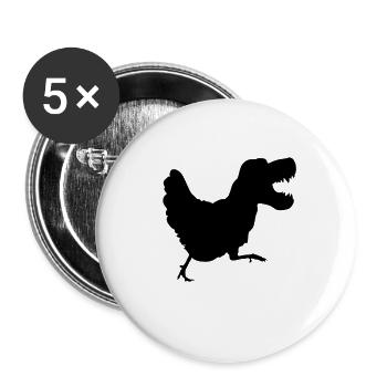 TRex Huhn Dinosaurier Tyrannosaurus Dino Geschenk - Buttons klein 25 mm (5er Pack) - Weiß - Vorne