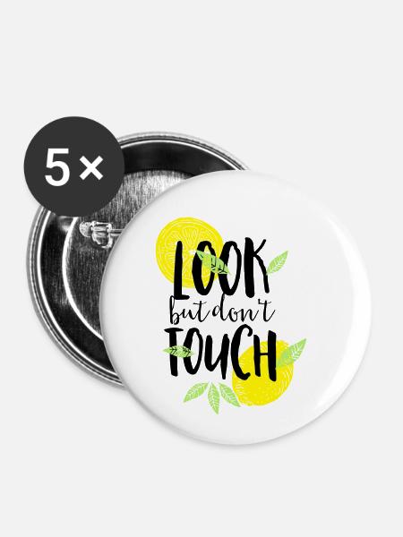 look but don't touch - Buttons klein 25 mm (5er Pack) - Weiß