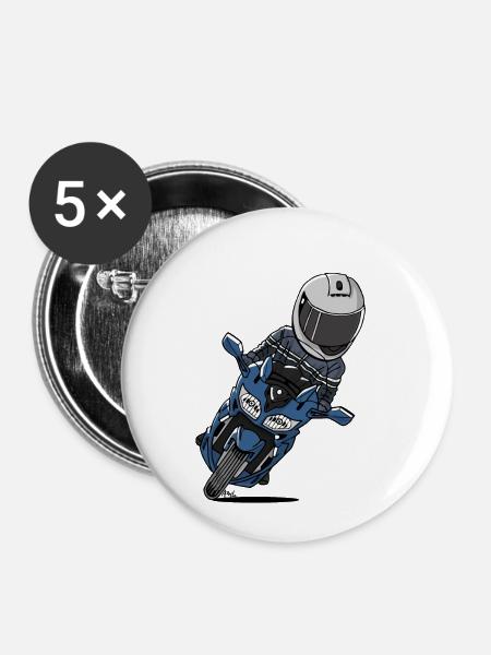 0790 FJR PhantomBlue - Buttons klein 25 mm (5er Pack) - Weiß