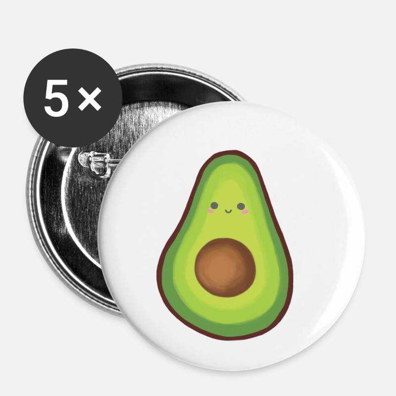 avocado - Buttons small 1''/25 mm (5-pack) - white
