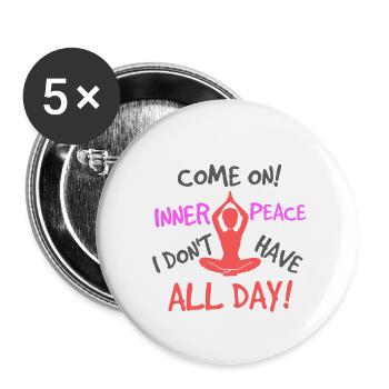 Yoga, inner peace - Buttons klein 25 mm (5er Pack) - Weiß - Vorne