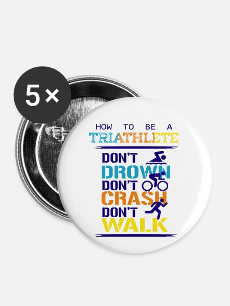 Triathlon - Buttons klein 25 mm (5er Pack) - Weiß