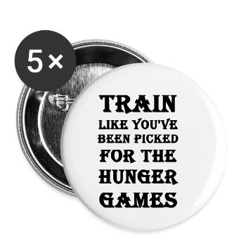 Entraînez-vous comme les jeux de la faim - Lot de 5 petits badges (25 mm) - blanc - Devant