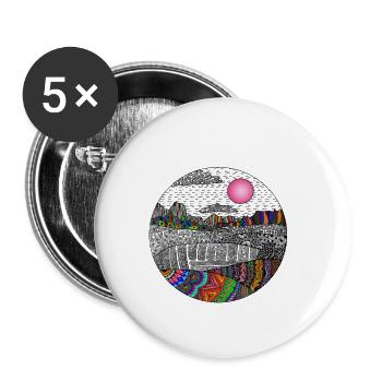Colourful landscape - Buttons small 1''/25 mm (5-pack) - white - Front
