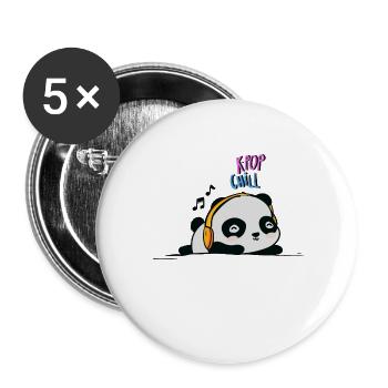 panda k pop rock musik korea asien band fan - Buttons klein 25 mm (5er Pack) - Weiß - Vorne
