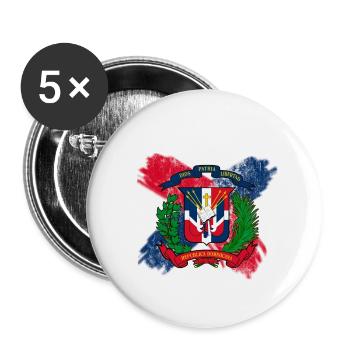 Dominikanische Republik Regenwald Dominikaner Flag - Buttons klein 25 mm (5er Pack) - Weiß - Vorne