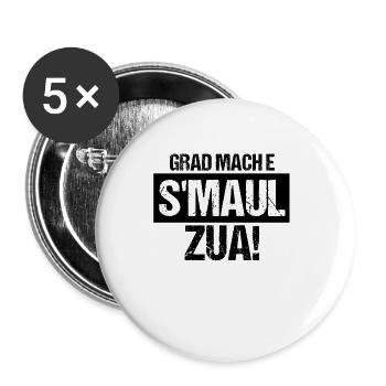 Schwaben Schwäbisch Dialekt Cooles Geschenk - Buttons klein 25 mm (5er Pack) - Weiß - Vorne