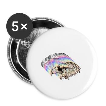 Eagle head - Buttons small 1''/25 mm (5-pack) - white - Front
