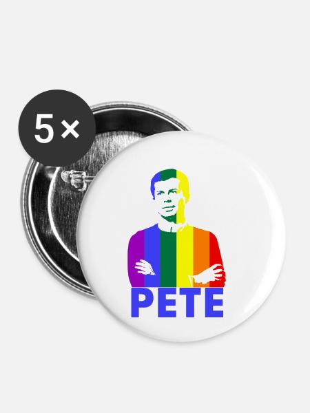 Pete Lgbt - Buttons klein 25 mm (5er Pack) - Weiß