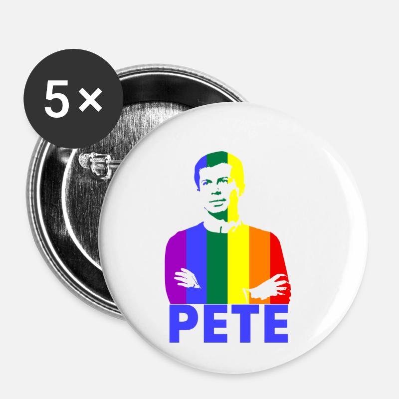 Pete Lgbt - Buttons klein 25 mm (5er Pack) - Weiß
