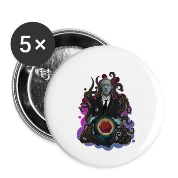 Arkham Pen & Paper Table Jeu de rôle Lovecraft - Lot de 5 petits badges (25 mm) - blanc - Devant