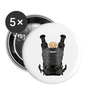 Costume de chien, cadeau drôle d'Halloween pour les fans - Lot de 5 petits badges (25 mm) - blanc - Devant