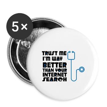 Doctor Medical Specialist Gift - Buttons small 1''/25 mm (5-pack) - white - Front