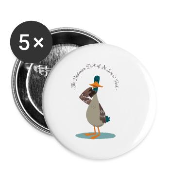 Ente aus dem Saint James Park - Buttons klein 25 mm (5er Pack) - Weiß - Vorne