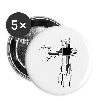 Elektroniker - Programmierer Platine T-Shirt - Buttons klein 25 mm (5er Pack) - Weiß - Vorne