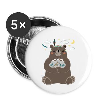 dreaming bear - Buttons klein 25 mm (5er Pack) - Weiß - Vorne