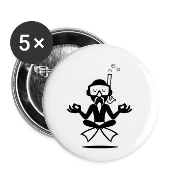 Maître de plongée - Lot de 5 petits badges (25 mm) - blanc - Devant