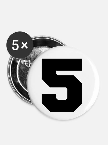 5 - Buttons klein 25 mm (5er Pack) - Weiß