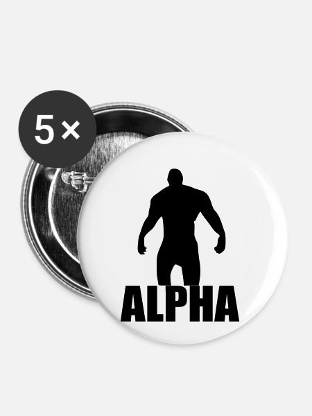 Alpha - Buttons klein 25 mm (5er Pack) - Weiß