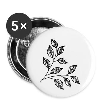 Blätter - Buttons klein 25 mm (5er Pack) - Weiß - Vorne