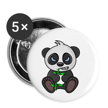 grumpy panda, panda bear, mad panda, for babies - Buttons klein 25 mm (5er Pack) - Weiß - Vorne