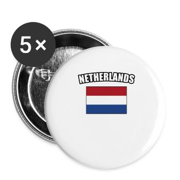 Pays-Bas Pays-Bas Pays-Bas Cadeau - Lot de 5 petits badges (25 mm) - blanc - Devant