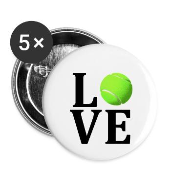 Aime le tennis - Lot de 5 petits badges (25 mm) - blanc - Devant
