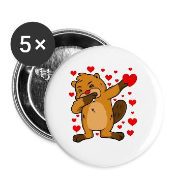 Valentines day - Buttons small 1''/25 mm (5-pack) - white - Front