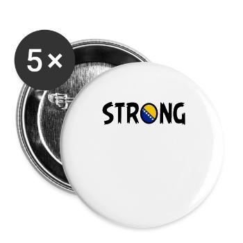 Strong Bosnia, Cool Bosnia Flag, Bosna DNA, Bosnia - Buttons small 1''/25 mm (5-pack) - white - Front