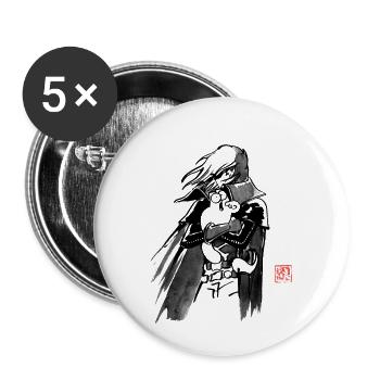 albator und simons katze - Buttons klein 25 mm (5er Pack) - Weiß - Vorne