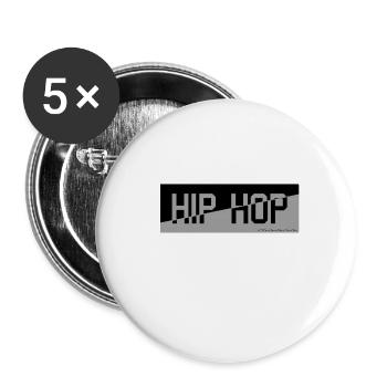 Hip Hop - Buttons klein 25 mm (5er Pack) - Weiß - Vorne