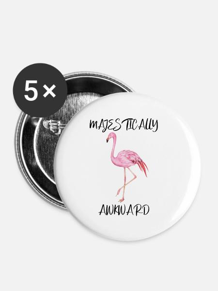 Majestätisch unbeholfen - Buttons klein 25 mm (5er Pack) - Weiß