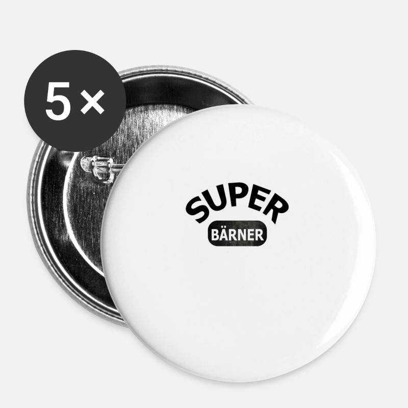 Super Bärner - Buttons klein 25 mm (5er Pack) - Weiß