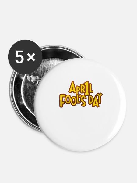 1 April April - Buttons klein 25 mm (5er Pack) - Weiß