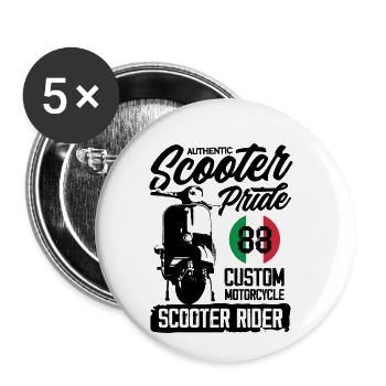Scooter Pride - Buttons small 1''/25 mm (5-pack) - white - Front