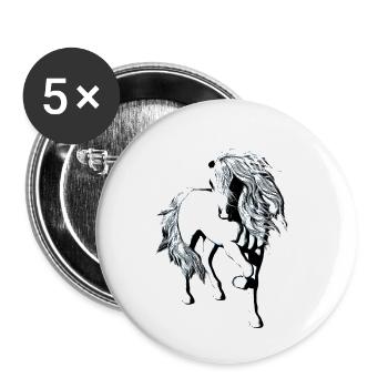 Weißes Pferd auf transparentem Hintergrund - Buttons klein 25 mm (5er Pack) - Weiß - Vorne