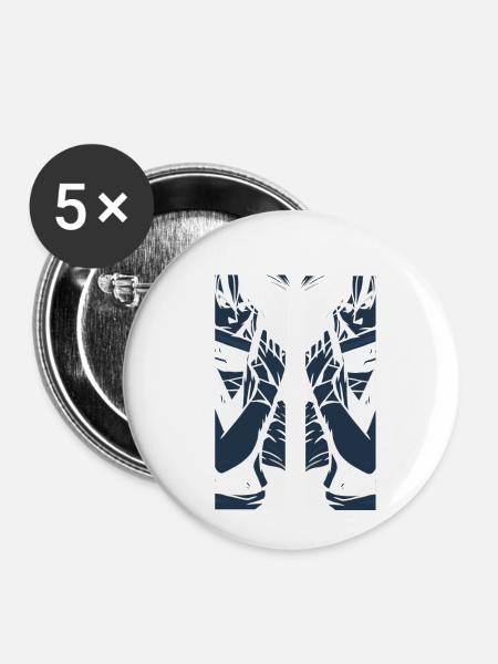 Manga Schwertkaempfer Geschenkidee - Buttons klein 25 mm (5er Pack) - Weiß
