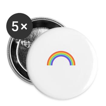 Regenbogen - Buttons klein 25 mm (5er Pack) - Weiß - Vorne