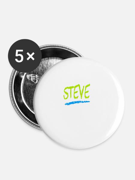 Steve - Buttons klein 25 mm (5er Pack) - Weiß