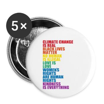 Science Égalité LGBT Pride - Lot de 5 petits badges (25 mm) - blanc - Devant
