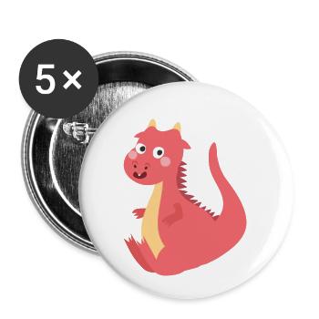 Dragon - Buttons small 1''/25 mm (5-pack) - white - Front
