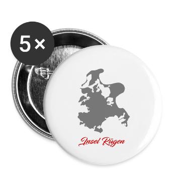 Insel Rügen - Buttons klein 25 mm (5er Pack) - Weiß - Vorne