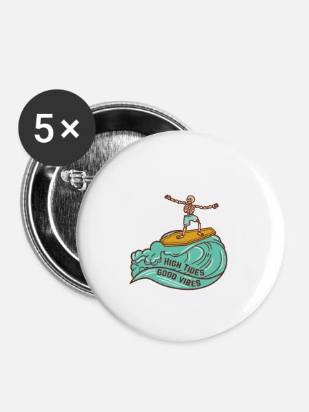 High Tides - Buttons klein 25 mm (5er Pack) - Weiß