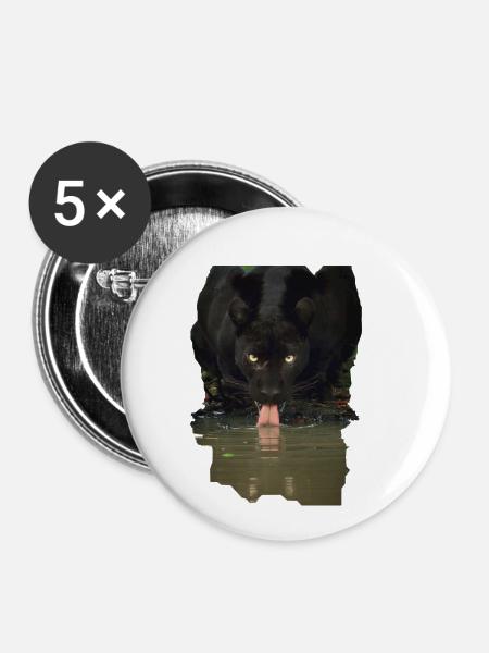 Tiere - Buttons klein 25 mm (5er Pack) - Weiß